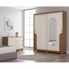 Guarda Roupa Solteiro Talles e Cômoda Ravenna Ambiente Nature Off White - Henn