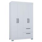 Guarda Roupa Solteiro Tóquio 4 Portas Branco Brilho - Poquema Guarda Roupa Solteiro Tóquio 4 Portas Branco Brilho - Poquema