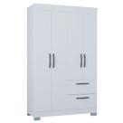 Guarda Roupa Solteiro Tóquio 4 Portas Branco Brilho - Poquema Guarda Roupa Solteiro Tóquio 4 Portas Branco Brilho - Poquema