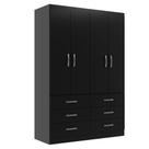 Guarda-Roupa Solteiro Treviso 4 PT 6 GV Preto Guarda-Roupa Solteiro Treviso 4 PT 6 GV Preto