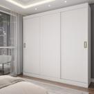 Guarda-Roupa Solteiro Triunfo 3 Portas 2 Gavetas Flex Branco/ônix - Panorama Móveis
