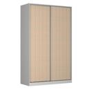 Guarda-Roupa Solteiro Tunas III 2 PT 3 GV Branco e Noce