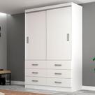 Guarda-Roupa Solteiro Veneza 2 PT 6 GV Branco