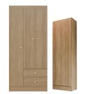 Guarda Roupa Solteiro Versa 3 Portas com Armário Multiuso Aura Freijó Fosco - Kits Paraná