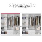 Guarda Roupa Solteiro Versa 6 Portas Branco Rosa Flex Fosco - Kits Paraná