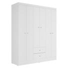 Guarda Roupa Solteiro Versa 6 Portas Branco Rosa Flex Fosco - Kits Paraná