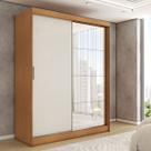 Guarda-Roupa Solteiro Vulcan 2 Portas 4 Gavetas com Espelho 100% Mdf Cinamomo/Off White - Panorama Móveis Guarda-Roupa Solteiro Vulcan 2 Portas 4 Gavetas com Espelho 100% Mdf Cinamomo/Off White - Panorama Móveis