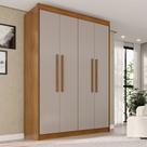 Guarda-Roupa Solteiro Weather 4 Portas 3 Gavetas 100% Mdf Cinamomo/Off White - Pnr Móveis