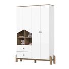 Guarda-Roupa Ternura 4 P 2 Gav Branco/Jequitibá Henn Móveis