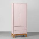 Guarda-Roupa Theo 2 Portas com Pés Square Mel - Rosa