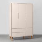 Guarda-Roupa Theo 3 Portas com Pés Retrô Mel - Areia