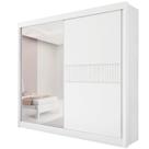 Guarda Roupa Titanium Ripado 2 Portas 6 Gavetas Com Espelho Sem Pés D' Doro Branco