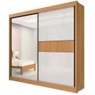 Guarda Roupa Titanium Ripado Casal com Espelho 2 Portas 6 Gavetas D Doro Cor Cinamomo Off White Guarda Roupa Titanium Ripado Casal com Espelho 2 Portas 6 Gavetas D Doro Cor Cinamomo Off White