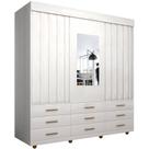 Guarda Roupa Ubatuba Casal 3 Portas 9 Gavetas Minas Plac Cor Branco