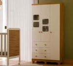 Guarda Roupa Uli 3 Portas Branco/Amêndoa - Peroba Móveis