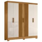 Guarda Roupa Valença 195cm 6 Portas Freijó Off White com portas ripadas Moval