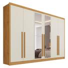 Guarda Roupa Valência 6 Portas 6 Gavetas Espelhado MDF - MadeMarcs