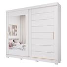 Guarda Roupa Veneza 2 Portas Correr Espelho Kit Pé MDF