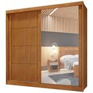 Guarda Roupa Viena Casal com Espelho 2 Portas 4 Gavetas Bianchi Cor Naturale