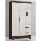 Guarda Roupa Zanzini New Primordial 03 Portas e 02 Gavetas Jacaranda/Off White