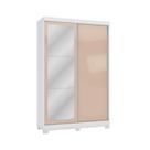 Guarda Roupas 2 Portas de Correr e 2 Gavetas c/Espelho e Pés N571 Branco/Macadamia - Kappesberg Guarda Roupas 2 Portas de Correr e 2 Gavetas c/Espelho e Pés N571 Branco/Macadamia - Kappesberg