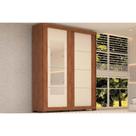 Guarda Roupas 2 Portas de Correr e 2 Gavetas c/ Espelho Helena Flex Cinamomo/Cinamomo ou Off White - ACP