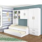 Guarda Roupas 4 Portas Com Cama Embutida Solteiro-branco