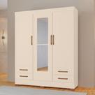 Guarda Roupas Báltica 100 MDF 3 Portas 4 Gavetas c Kit de Espelhos e Pés Guarda Roupas Báltica 100 MDF 3 Portas 4 Gavetas c Kit de Espelhos e Pés