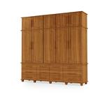 Guarda Roupas Berlim 100% Mdf c/ 10 Portas 12 Gavetas Pés Madeira - Luapa - Carvalho New
