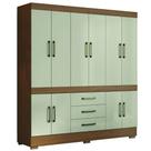 Guarda Roupas Casal 10 Portas 3 Gavetas Monaco Madeirado / Areia Aramóveis
