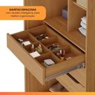 Guarda Roupas Casal 2 Portas De Correr Com Espelho 100% Mdf 6 Gavetas Firenze Madeirado / Areia