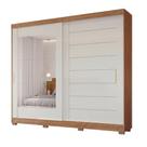 Guarda Roupas Casal 2 Portas de Correr Frisado com Espelho 8 Gavetas 100% MDF Florida