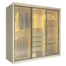 Guarda Roupas Casal 3 Portas de Correr Reflecta 4 Gavetas 100% MDF Lux