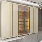 Guarda-roupas Casal 6 Portas com Pés e Led Absolut New Reflecta 100% Mdf Guarda-roupas Casal 6 Portas com Pés e Led Absolut New Reflecta 100% Mdf