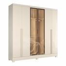 Guarda Roupas Casal 6 Portas Reflecta com Led 4 Gavetas Mavie
