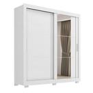 Guarda Roupas Casal Com Espelho 2 Portas De Correr 4 Gavetas Siena Branco