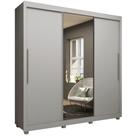 Guarda Roupas casal Gelius Royale 3 portas de correr com espelho - Branco Acetinado