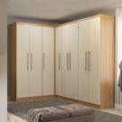 Guarda Roupas Casal Modulado De Canto 8 Portas Menu Móveis Carvalho