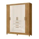 Guarda Roupas Casal Ripado 7 Portas 2 Gavetas Malta Madeirado / Off White Moval