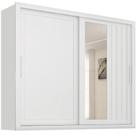 Guarda Roupas Casal Ripado Com Espelho 2 Portas De Correr 4 Gavetas Trianon Branco Zanzini Branco