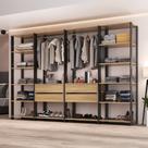 Guarda-Roupas Closet Modulado 270cm 4 Peças com 4 Gavetas e Cabideiros Multimóveis MP4321
