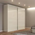 Guarda Roupas com 2 Portas de Correr 223 Cm em 100% MDF Off White Dalla Costa