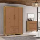 Guarda Roupas Compacto Com 4 Portas e 3 Gavetas Ideal Para Solteiro - EP Guarda Roupas Compacto Com 4 Portas e 3 Gavetas Ideal Para Solteiro - EP