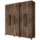 Guarda Roupas de Casal RV Móveis Munique 5 portas com sapateira 3 gavetas larguras de 2,28 metros com pês Freijo