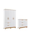 Guarda roupas e Cômoda Permobili Jujuba 04 portas MDF -