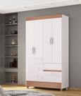 Guarda Roupas Ideal Plus 4 Portas 2 Gavetas - Branco/Camarim Flex Vila Rica