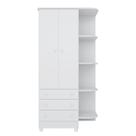 Guarda-Roupas Infantil 2 Portas 3 Gavetas e Nichos Encanto Feliz -Branco Branco - ÉdeCasaMóveis