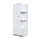 Guarda Roupas Infantil Branco Amore com Prateleiras 2 Gavetas e 1 Porta MDP Art In Móveis