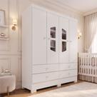 Guarda Roupas Infantil Diamante New 100 MDF 4 Portas 4 Gavetas Guarda Roupas Infantil Diamante New 100 MDF 4 Portas 4 Gavetas