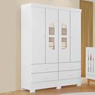Guarda Roupas Infantil Diamante New 100 MDF 4 Portas 4 Gavetas